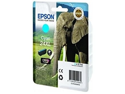 Epson 24XL - 8.7 ml - XL - cyan - original - blekkpatron - for Expression Photo XP-55, 750, 760, 850, 860, 950, 960, 970; Expression Premium XP-750...