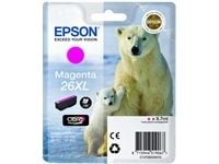 Epson Polar bear Yksittäispakkaus, magenta 26XL Claria Premium -muste, Korkea (XL) värintuotto, Väriainepohjainen muste, 9,7 ml, 700 sivua, 1 kpl