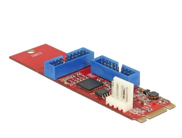 Delock-konverter M.2-nøkkel B+M-plugg > 2 x USB 3.0-hodeplugg (62843)