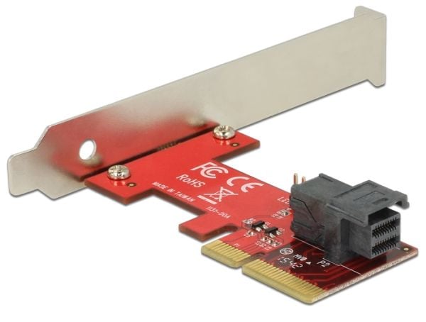 DeLOCK PCI Express x4-kort > 1 x intern SFF-8643 NVMe - Lagringskontroll - 2,5" - M.2-kort lavprofil - 12 GBps - PCIe 3.0 x4