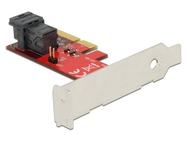 DeLOCK PCI Express x4-kort > 1 x intern SFF-8643 NVMe - Lagringskontroll - 2,5" - M.2-kort lavprofil - 12 GBps - PCIe 3.0 x4