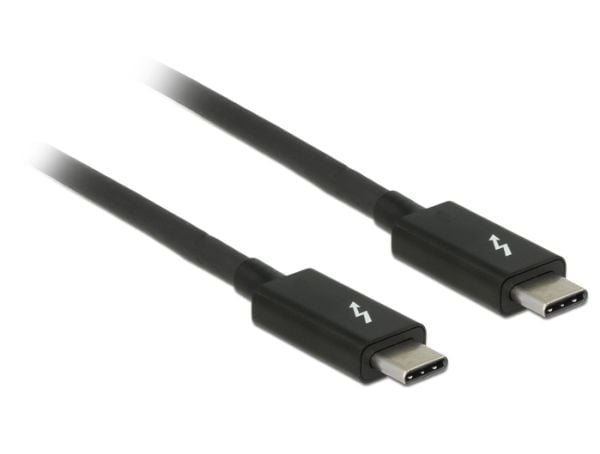 Delock - Thunderbolt-kabel - USB-C (hann) til USB-C (hann) - USB 3.1 Gen 2 / Thunderbolt 3 / DisplayPort 1.2a - 20 V - 5 A - 1 m - 4K-støtte - svart