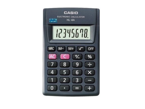 Casio HL-4A, Lomme, Grunnleggende, 8 sifre