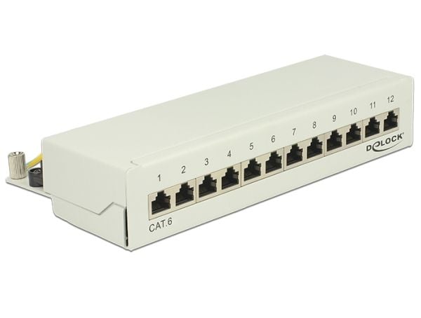 Delock - Koblingspanel - CAT 6 - RJ-45 X 12 - lysegrå, RAL 7035