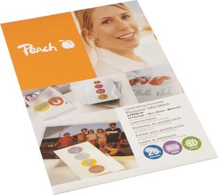 Peach - 80 mikroner - 25-pack - glanset - 100 x 150 mm lamineringspunger