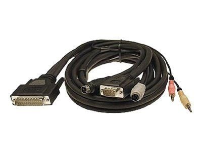 ATEN - Tastatur / video / mus / lydkabel - PS/2, HD-15 (VGA), monominijakk, mini-phone stereo 3.5 mm (hann) til DB-25 (hann) - 1.8 m - svart - for ...