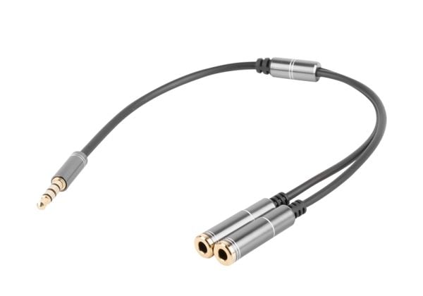 GENESIS A20, 3.5mm, Hankjønn, 3.5mm, Hunkjønn, 0,2 m, Sort, Sølv