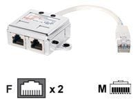 Equip 127603, Cat5e, Metallinen, Valkoinen, 0,15 m, Uros/naaras, -40 - 80 °C, 58 mm