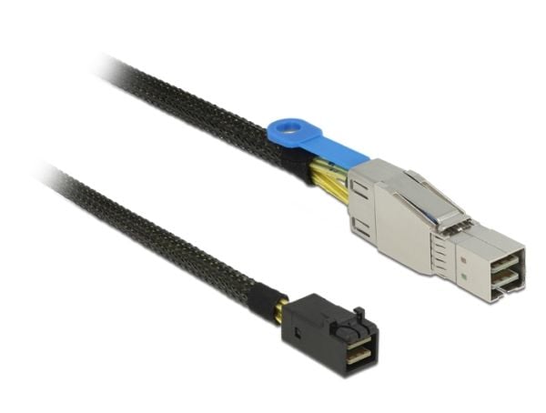 Delock - SAS intern til ekstern kabel - SAS 12Gbit/s - Mini SAS HD (SFF-8644) (hann) til Mini SAS HD (SFF-8643) (hann) - 1 m