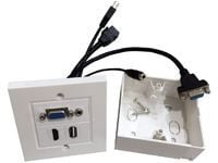 Vivolink WI221293, HDMI + VGA + USB A + 3.5mm, USB 2.0, Valkoinen, 20 g, 250 mm, 125 mm