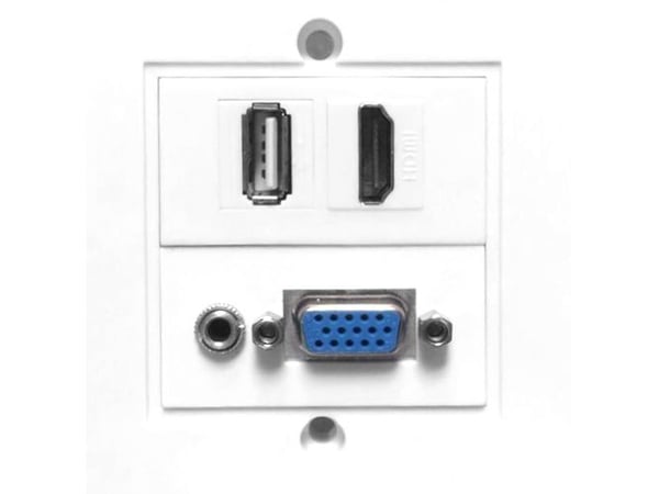 Vivolink WI221293, HDMI + VGA + USB A + 3.5mm, USB 2.0, Valkoinen, 20 g, 250 mm, 125 mm