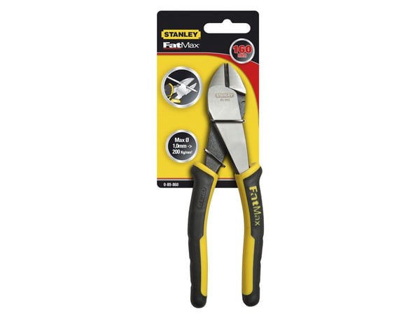 Stanley 0-89-861, Diagonal avbitartång, Svart, Gul, 200 mm, 180 mm, 20 mm, 136 g