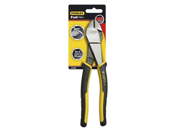 Stanley 0-89-861, Diagonal avbitartång, Svart, Gul, 200 mm, 180 mm, 20 mm, 136 g