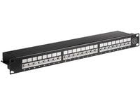 MicroConnect - Koblingspanel - rackmonterbar - CAT 6a - STP - RJ-45 X 24 - svart - 19"
