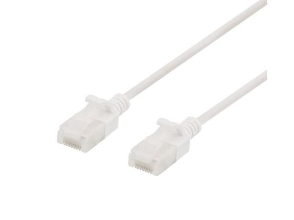 DELTACO - Koblingskabel - RJ-45 (hann) til RJ-45 (hann) - 50 cm - UTP - CAT 6a - halogenfri, formstøpt, uten hindringer - hvit
