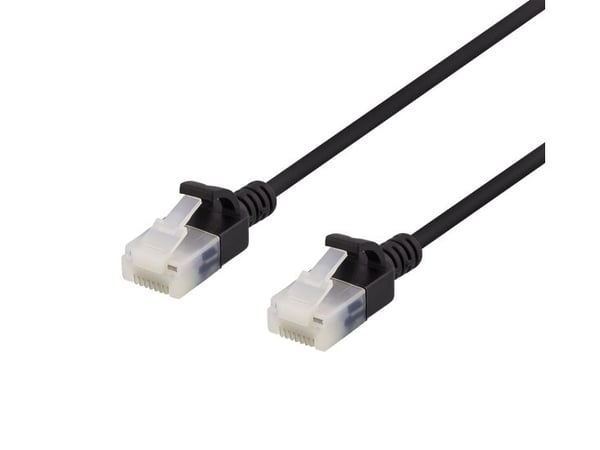 DELTACO - Koblingskabel - RJ-45 (hann) til RJ-45 (hann) - 2 m - UTP - CAT 6a - halogenfri, formstøpt, uten hindringer - svart