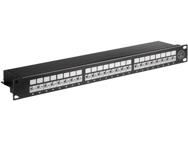 MicroConnect - Koblingspanel - rackmonterbar - CAT 6a - STP - RJ-45 X 24 - svart - 19"