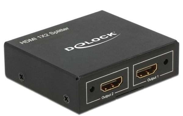 Delock HDMI Splitter 1 x HDMI in > 2 x HDMI out 4K - Video/lyd-splitter - 2 x HDMI - stasjonær