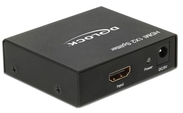 Delock HDMI Splitter 1 x HDMI in > 2 x HDMI out 4K - Video/lyd-splitter - 2 x HDMI - stasjonær