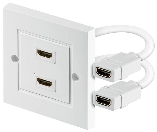 Goobay 51723, 2 x HDMI, Valkoinen, 86 mm, 86 mm, 1 kpl, Muovipussi
