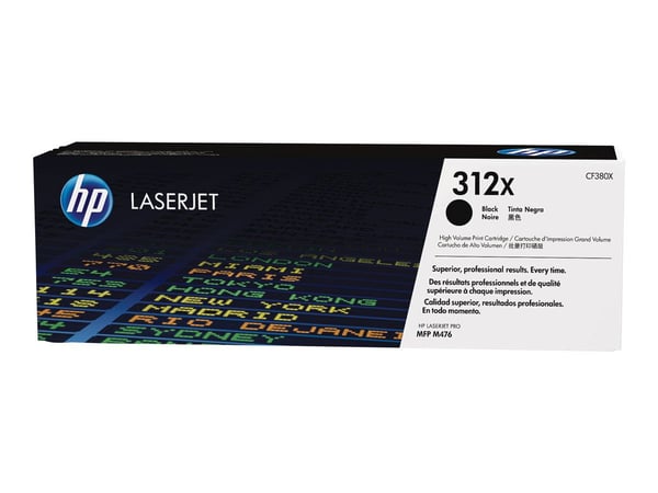 HP 312X, alkuperäinen riittoisa musta LaserJet-värikasetti, kaksoispakkaus, 8800 sivua, Musta, 2 kpl