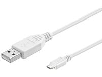 MicroConnect - USB-kaapeli - Micro-USB Type B (han) til USB (han) - USB 2.0 - 60 cm - hvid