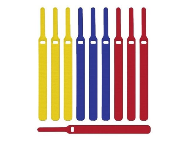 LTC BASIC STRAPS - Kaapelinauhat - 17 cm - sininen, keltainen, punainen (pakkaus 10 kpl)