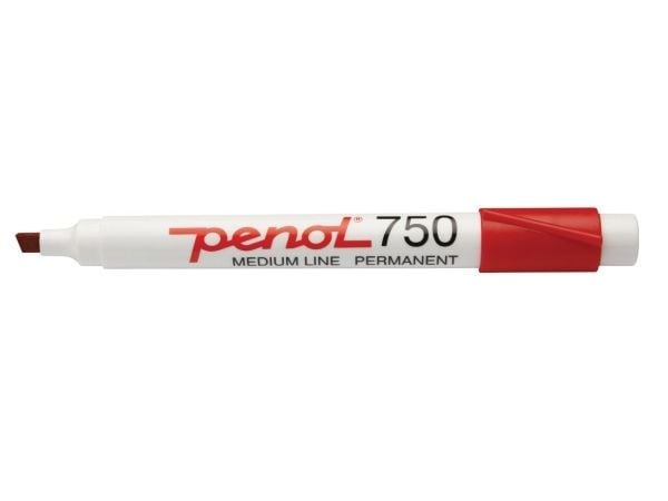 Marker Penol 750 rød 2-5mm skrå spids - (10 stk.)