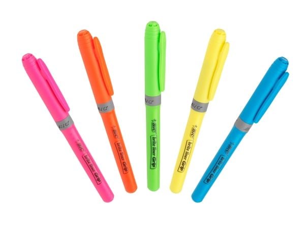 BIC Highlighter Grip, 12 kpl, Vaaleanpunainen, Taltan pää, Vaaleanpunainen, Pyöreä, 1,6 mm