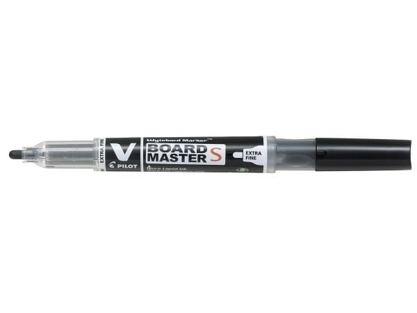 Pilot V-Board Master S, Musta, Ohut pää, Musta, Läpinäkyvä, Muovi, Pyöreä, 3,5 mm