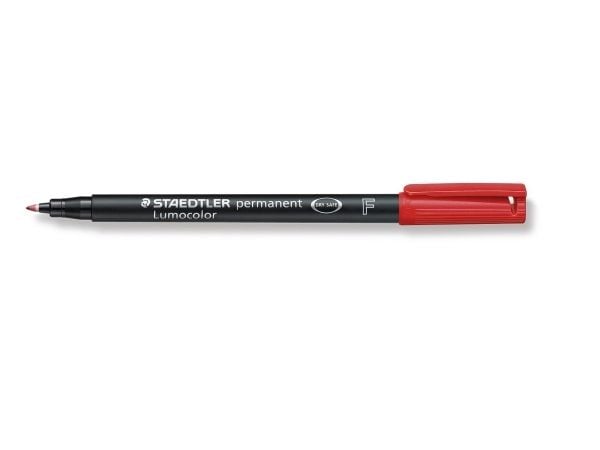 STAEDTLER Lumocolor 318 - Markering - permanent - röd - 0.6 mm - fin