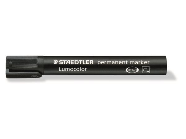 Staedtler Lumocolor, Musta, Pyöreä pää, Musta, 2 mm, Saksa, 1 kpl