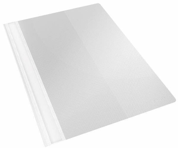 Esselte - Flat stangfil - for A4 (210 x 297 mm) - kapasitet: 30 ark - transparent hvit (en pakke 25)