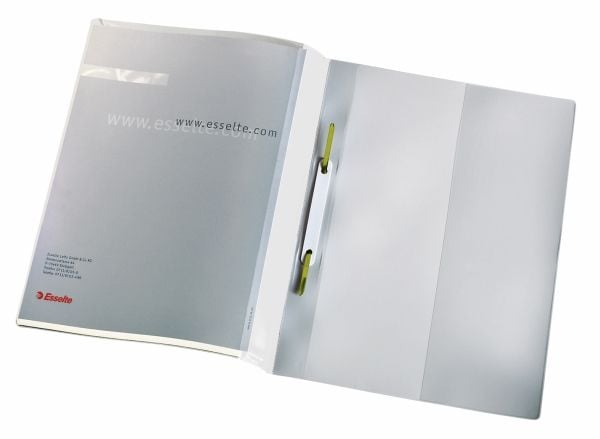 Esselte Panorama - Rapportfil - for A4 (210 x 297 mm) - kapasitet: 250 ark - hvit, gjennomsiktig (en pakke 25)