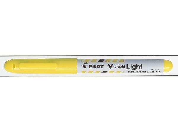 Tekstmarker, Pilot V-Liquid, SW-VLL-Y 3,3MM, Skrå spids, gul - (12 stk.)
