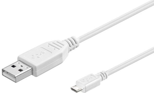 MicroConnect - USB-kaapeli - Micro-USB Type B (han) til USB (han) - USB 2.0 - 60 cm - hvid