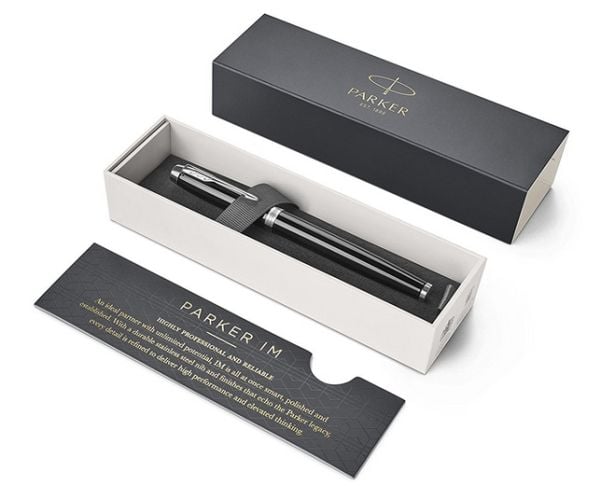Parker IM, Stiftpenna, Svart, Krom, Svart, mässing, Guld, Lack, Ambidextrous