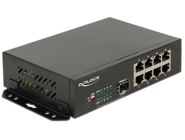 Delock - Switch - 8 x 10/100/1000 + 1 x SFP - stasjonær