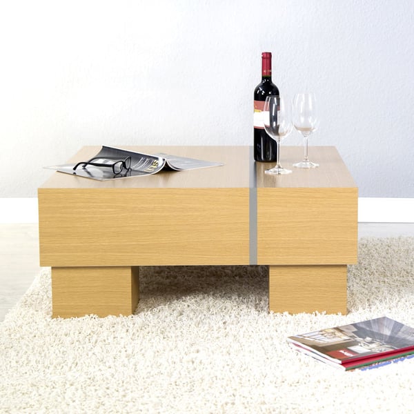 Sofabord, Home, 80x80x35 cm, Brun