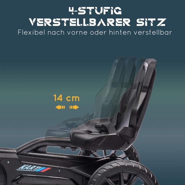 Pedal Go-Kart, 100x58x58,5 cm, Sort