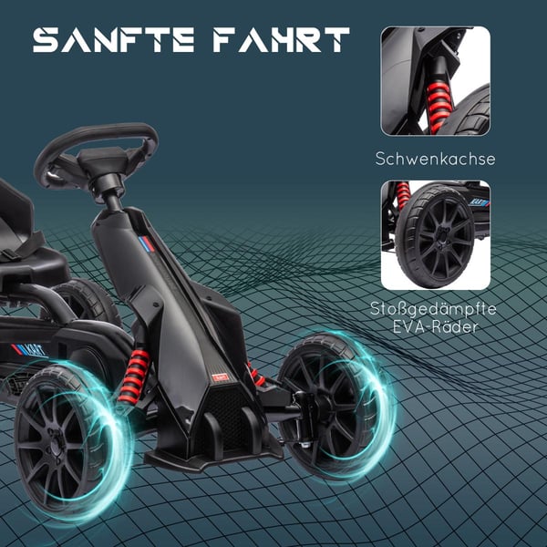 Pedal Go-Kart, 100x58x58,5 cm, Sort