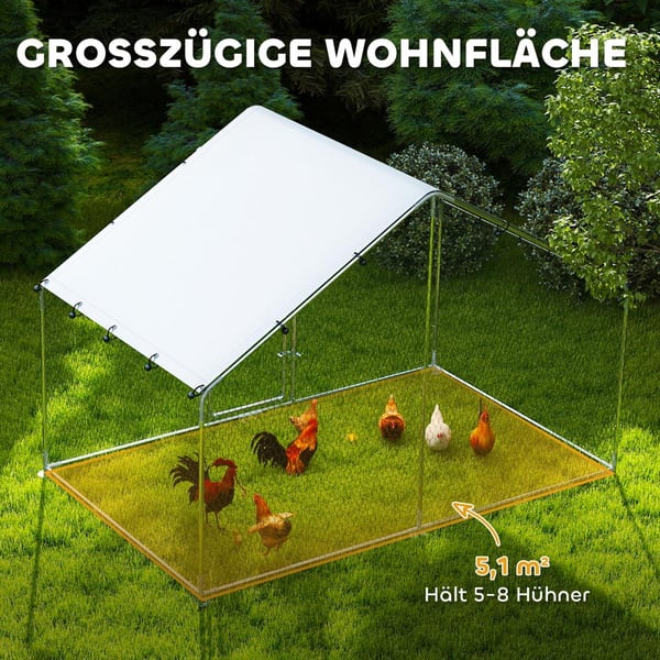 Chicken Run, 300x170x190 cm, Sølv