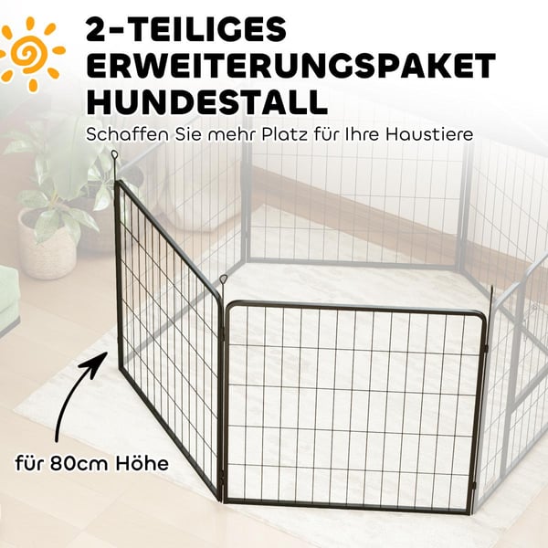 Hundgårdspaneler, 80x80 cm, Svart