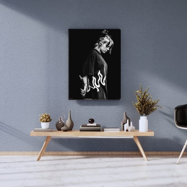 Billie Eilish Svartvit Affisch – Musikikon Poster