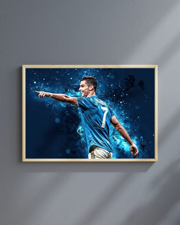 Cristiano Ronaldo Soccer Poster A1 – Fotboll Affisch | Ronaldo Väggkonst | Sport Poster
