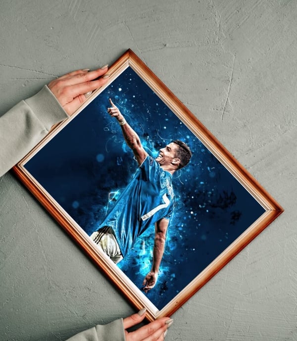 Cristiano Ronaldo Soccer Poster A1 – Fotboll Affisch | Ronaldo Väggkonst | Sport Poster