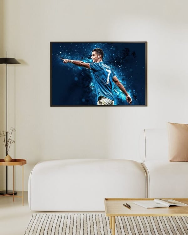 Cristiano Ronaldo Soccer Poster A1 – Fotboll Affisch | Ronaldo Väggkonst | Sport Poster