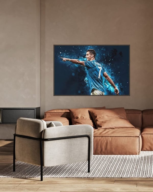 Cristiano Ronaldo Soccer Poster A1 – Fotboll Affisch | Ronaldo Väggkonst | Sport Poster