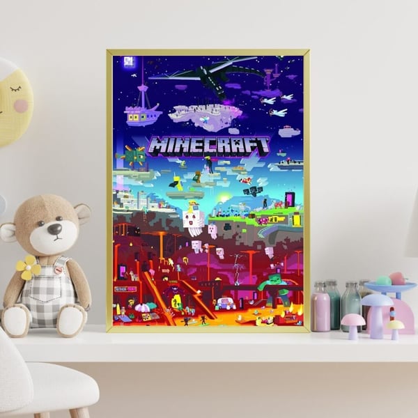 Affisch med Minecraft-motiv för barnrum 40x50 cm – Perfekt för små gamers! Affisch med Minecraft-motiv för barnrum 40x50 cm – Perfekt för små gamers!