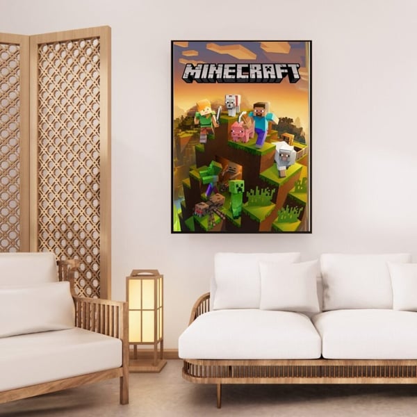 Minecraft Affisch 50x70 cm – Gaming Poster | Spel Väggkonst | Perfekt för Gamer Rum